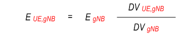 Energy consumed at a gNB, first formula